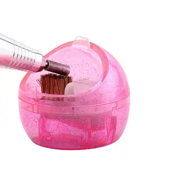 1 GAB. rozā nagu tīrīšanas suka bitu, urbis tīrāku lodziņu, pulēšana nagu bitu putekļu tīrīšana un novēršot mini tīrīšanas kaste