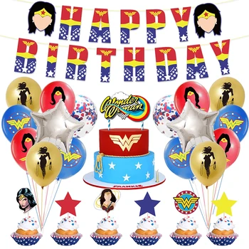 1 Iestatiet Filmu Tēmu Dzimšanas Dienas Svinības Apdare Papīra Banner Kūka Topper Lateksa Balonu Happy Birthday Party Piegādes Meitenēm, Sievietēm