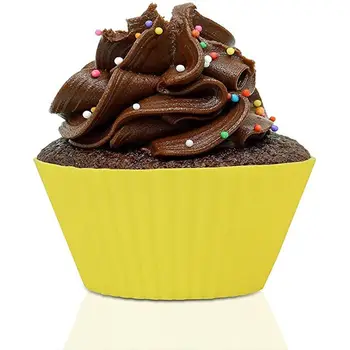 12pcs Silikona Kūka Pelējuma Apaļas Formas Muffin Cupcake Starplikas Deserts Cepšanas Šokolādi Kausa Bakeware