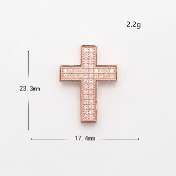 17.4x23.3mm Mikro Bruģēt sudraba zircon personības krusta sakausējuma savienotājs DIY dāmas auskari rokassprādze piederumu vairumtirdzniecība