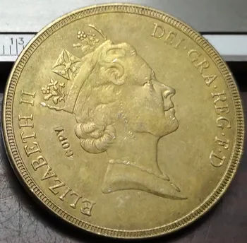 1985 Apvienotā Karaliste 5 Mārciņas - Elizabete II (3. portrets; Valsts sērija) Zelta, Monētu Kopijas