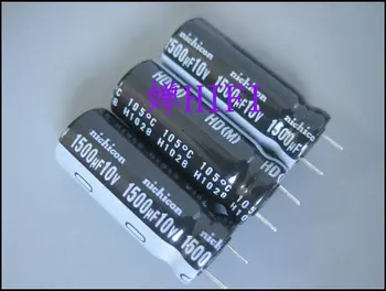20PCS JAUNU NICHICON HD 10V1500UF 10X25MM Alumīnija elektrolītisko kondensatoru 1500UF 10V augstas frekvences zema izturība 1500uF/10V