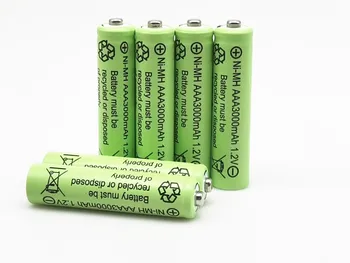 AAA 3000 mAh 1.2 V Kvalitātes uzlādējamās baterijas AAA 3000 mAh Ni-MH 1,2 V 2A akumulators