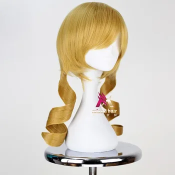 Anime Puella Magi Madoka Magica Mami Tomoe Cosplay Parūka Golden Blonde Sintētisko Viļņaini Mati Sieviešu Parūkas Kostīmu Puse