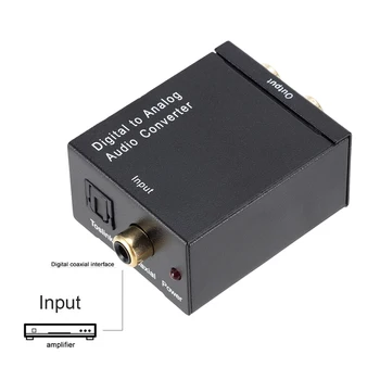 Audio Digitālā uz Analogo Pārveidotāju Toslink Koaksiālo uz RCA R/L Dekoderi Adapteri Audio Viegls Mikrofons Mikseris