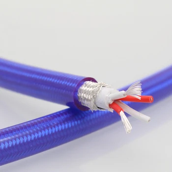 Audiophile grade sudraba pārklājumu 4core audio vadu signāla kabeli četru kodolu no diametrs 8mm violeta zaudēt stieple ar shieled