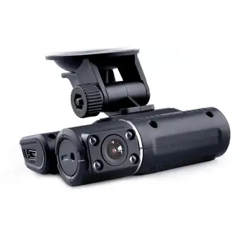 Auto Mini DVR Dual Objektīvs Dash Kamera Ar 4 IS 1080P 360 Grādu Ratated Priekšējā Kamera Un Ūdens Pierādījums 480P Aizmugures Cam
