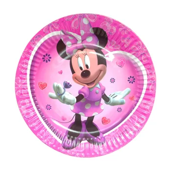 Baby Duša 1st Meitene Priecīgi, Disney Minnie Mouse Dzimšanas dienas svinības Dekors bērniem, Vienreizējās lietošanas Trauki Dzimšanas dienas svinības Dekoru Piederumi