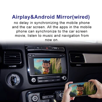 Bezvadu Apple CarPlay par Volkswagen VW Polo Golfa Touareg Tiguan Teramont Passat 2010-2019 Android Auto Modulis Video Saskarne
