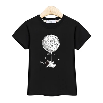 Bērnu tees Lolocee astronauts & moon smieklīgi t-krekls zēnu, meiteni, vasaras kokvilnas apģērbs zēniem ar īsām piedurknēm topi