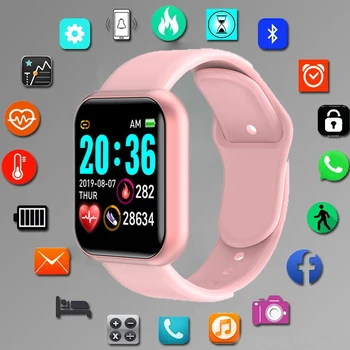Digitālā Smart sporta skatīties Sieviešu pulksteņi ciparu led elektroniskais pulkstenis Bluetooth fitnesa rokas pulkstenis Vīriešiem, bērniem stundas hodinky