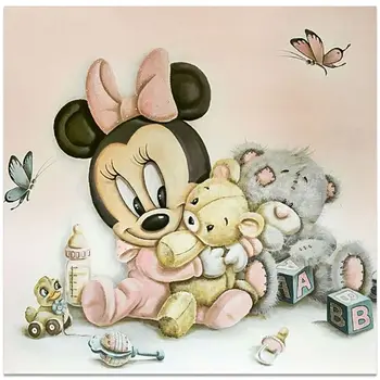 Disney Pilna Dril Dimanta Izšuvumi Cube Rotā Rhinestones Dāvanas Dimanta Krāsošana Mickey un Minnie Rokdarbi