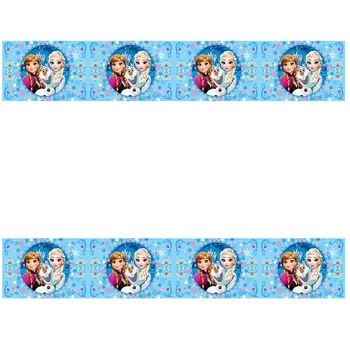 Disney Saldēti Zilās Motīvu Puses Piegādes Anna un Elza Princese Rotājumus Bērniem, Meitenēm Kausa Plāksnes Salmu Vienreizējās lietošanas Galda piederumu Komplekts