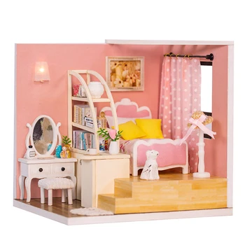 Diy Lelle, Mājas mēbeles, Mēbeles Diy Miniatūras 3D Koka Miniaturas Namiņš Rotaļlietas Bērniem Dzimšanas dienas Dāvanas JUNGLE KUSTĪBAS R003