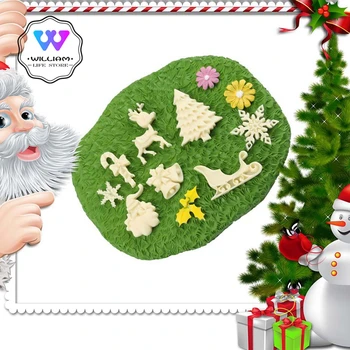 DIY Ziemassvētku Eglītes, Santa Claus Formas Silikona Veidnes Kūka Apdare Pomādes Sīkfailus Rīku Gumpaste Konfektes, Šokolādes Pelējuma Cepšanai