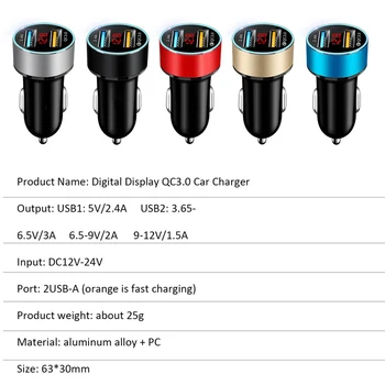 Dual USB Ātrās Uzlādes 3.0 Auto Lādētājs Huawei P Smart 2021 Y7P Y8P Y6P Godu 8X 8S 8.A 8.C 7X 7S 7A 7C 6X 5X 6.C Tālruņa Lādētāju