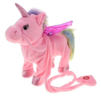 Ejot Runā Unicorn Elektriskā Plīša Pet Lelle, Rotaļlieta, Dziedot Dziesmu Zirgu Ziemassvētku Dāvanu