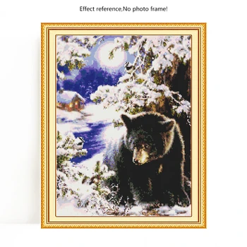 Evershine Dimanta Izšuvumi Dzīvnieku Pilnu Kvadrātveida Dimanta Krāsošana Lācis Rhinestone Attēlu Cross Stitch Mozaīkas Mājas Apdare