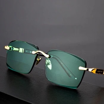 Evove Akmens Saulesbrilles Vīrietis Zaļā Kristāla Saules Brilles Vīriešiem bez apmales Augstas Kvalitātes Anti Scratch