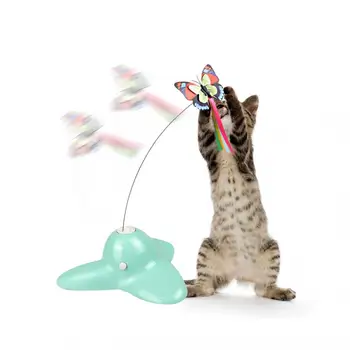 Interaktīvais Kaķis Spēles Rotaļlietas Funny Kaķis Stick Trīs ziedlapiņu Bāzes Tauriņš Spalvu Kaķis Rotaļlietas Kaķēns Tauriņš Funny Kaķis Fit Pet Piegādēm