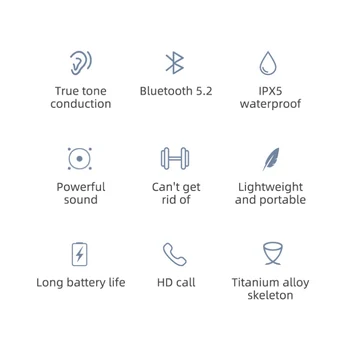Iphone Xiaomi Samsung Bezvadu Austiņas Kaula Vadāmība Bluetooth Austiņas Trokšņu Samazināšanas Stereo Sporta Ūdensizturīgs Austiņas
