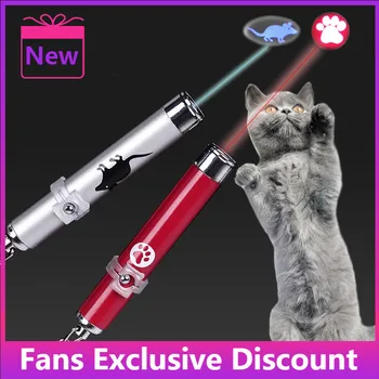 Ir 2021. Karstā Radošo Funny Pet LED Kaķi, Lāzera Kaķis Rādītāju Pildspalvu Interaktīvā Rotaļlieta Ar Spilgti Animācija Peli Ēnas