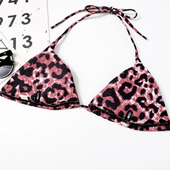 Ir 2021. Sexy Mikro Bikini, Leoparda Drukas Pavada Peldēt Tērpi, Sieviešu Sandales Brazīlijas Biquini Mini Peldkostīmi Sieviešu Peldkostīmu Vasarā