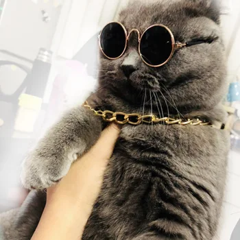 Jauki Pet Cat Brilles Suņu Brilles Pet Produkti, Kaķu Rotaļlietas, Suņu Saulesbrilles Fotogrāfijas Aksesuārus Pet Accessoires Apaļas Brilles Salmu cepure komplekts