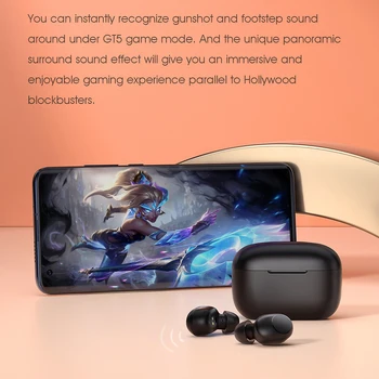 Jauns 24-stundu akumulators dzīvē touch kontroli Haylou GT5 bezvadu lādēšanas Bluetooth austiņas HD AAC stereo smart valkāt atklāšana
