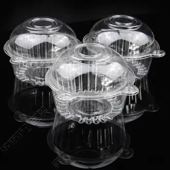 JAUNU 100gab Skaidrs, Plastmasas Vienu Cupcake Kūka Gadījumā Muffin Dome Turētājs Kārba Virtuves Piederumi trauku