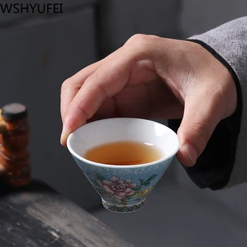 Jingdezhen Keramikas tējas komplekts Pasteļu Handpainted Peonija Ķīniešu Tradicionālā Porcelāna Teacup Tējas komplekts Tējas Komplekts Ceļojumu tēju komplekts