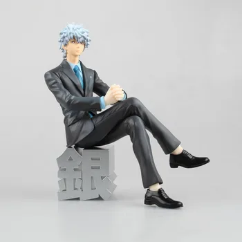 Karstā Pārdošanas Japānas Anime G. E. M Gintama Sakata Gintoki Brilles Biznesa Uzvalkā Sēž Ver PVC Rīcības Attēls Modelis Skaists Zēns Rotaļlietas