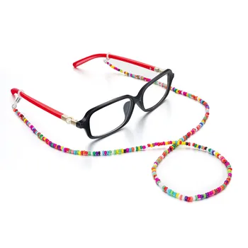 Krāsaina akrila krelles brilles, ķēdes sievietes skaistumu, lasīšanas brilles, ķēdes, saulesbrilles anti-zaudēja brilles virves brilles apdare