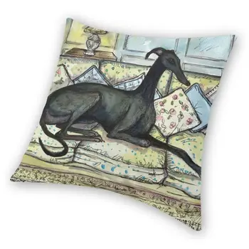 Kurts Sighthound Suns Pillowcover Mājas Dekoru Whippet Kucēns Spilvens Segums Mest Spilvena, lai Dzīvojamā Istaba Double-sided Printing