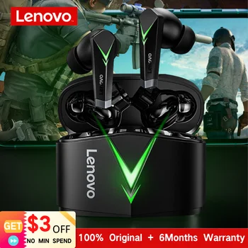 Lenovo LP6 TWS Zema Latentuma Spēļu Austiņas Bluetooth 5.0 Stereo Skaņu, Bezvadu Headpone ar iebūvētu Mic un 300mAh Uzlādes Kaste