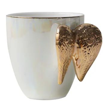 Luksusa Keramikas krūze Ar Eņģeļa Spārnus Rīkoties ar Zelta Pārklājumu Radošo Tasi Kafijas Brokastis Pienu Dzert Tējas Krūze Lieliska Dāvana mīļotajam 1gab.