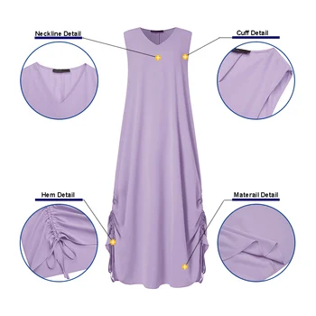 Modes Asimetriska Kleita Sieviešu Vasaras Sundress ZANZEA ir 2021. Gadījuma bez Piedurknēm Tvertnes Vestidos Sieviešu V Kakla Drēbes