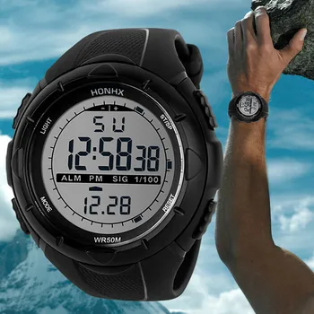 Modes pulksteņu vīriešiem erkek kol saati Luksusa Vīriešiem Analog Digital Militārās Sporta LED Ūdensizturīgs Rokas pulksteņi vīriešu pulksteņi мужские часы