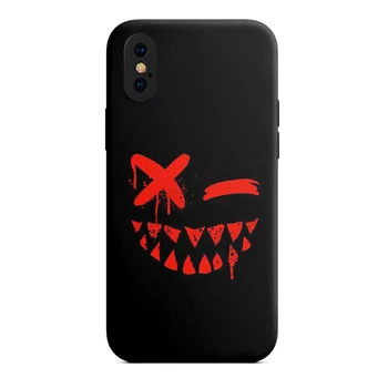 Modes Telefonu Gadījumā Halloween Modelis Iiquid Silikona Tālrunis Apvalks iPhone 12 11 Pro Max Mini X XEXR 7 8 Plus XE Black vāciņu