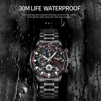 NIBOSI ir 2021. Mens Watch 3ATM Ūdensizturīgs Vīriešu Modes rokas Pulksteņi Vīriešu Biznesa Nerūsējošā Tērauda Kvarca Pulkstenis Skatīties Relogio Masculino