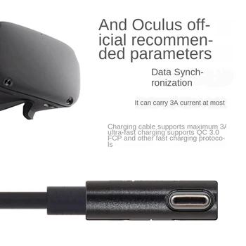 Par Oculus Quest 2 Link Cable USB 3.2 Gen 1 Oculus Saites Kabeļu C Tipa Datu pārraides Ātri Uzlādēt 3M 5M Tvaika VR Piederumi