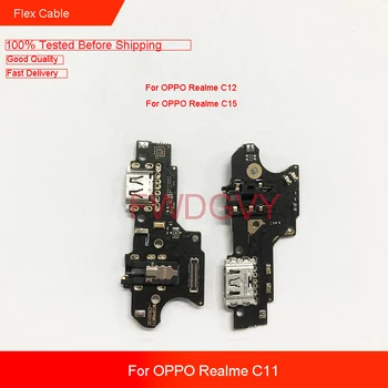 Par OPPO Realme C11 / C12 / C15 USB Lādētāja (Dock Savienojumu Uzlāde Flex Kabelis Remonts, Rezerves Daļas, Tests, QC,