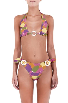 Peldkostīmi Sievietes Ir 2021. Sausu Suku Bikini Komplekts Baltā Krāsā Gredzenu Dizainers Maillot Divi Gabali Peldēties Uzvalku Beachwear Peldvietu Jaunas Ielidošanas