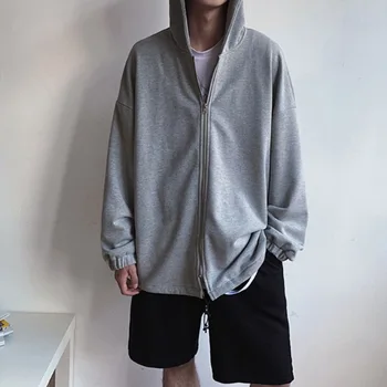 Puimentiua Zip Up Lielgabarīta Pelēkā Vārna Vīriešiem Harajuku Pelēkā Vārna Sweatershirt Japāņu Streetwear Hip Zaudēt Gadījuma Rudens 2020