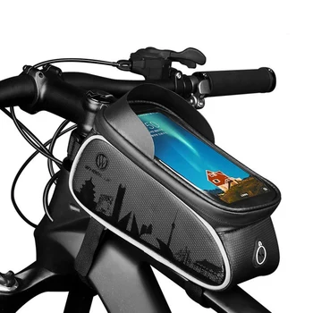 Riteņbraukšana BIke Velosipēdu Soma Ūdensizturīgs Touch Screen Velo Soma Top Priekšā Cauruļu Rāmi MTB Road Bike Bag 6.5 Tālruni Velosipēdu Piederumi