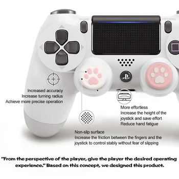 Rozā Sakura Kaķu Ķepu Silikona Īkšķi Nūju Satver Vāciņi PS4 NS Pro JoyCon Kontrolieris Nūjas uz Lietu par Nintend Slēdzis Pro