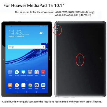 Shell par Huawei MediaPad Mediju Pad T5 10 Lietā 10.1 Segtu Stāvēt Gadījumā Tablete Huawei T5 10.1 Collu Coque AGS2-W09/L09/L03/W19