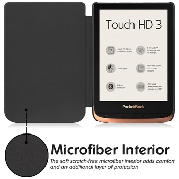 Slim Gadījumā PocketBook Touch HD 3/Touch Lux 4 5/Basic lux 2/Pamata 4/Pocketbook 633 Color e-Lasītāju - ar Auto Sleep/Wake