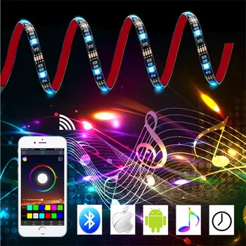 Smart RGB Bluetooth Taimeris Mūzikas Mini USB LED Kontrolieris 5V 3528 5050 RGB Gaismas Lentes Multicolor Mainīt TELEVIZORA Pretgaismas