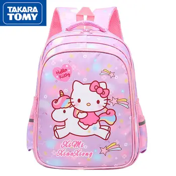 TAKARA TOMY cute karikatūra Hello Kitty kores palīdzības pleca soma, vienkārši, ūdensizturīgs un nodiluma izturīgs bērnu skolas soma